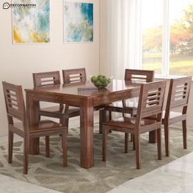 Bilzen Wooden 6 Seater Dining Table Set