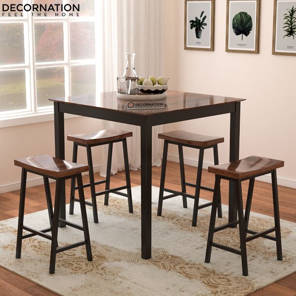 Brussels Wooden 4 Seater Dining Table Set