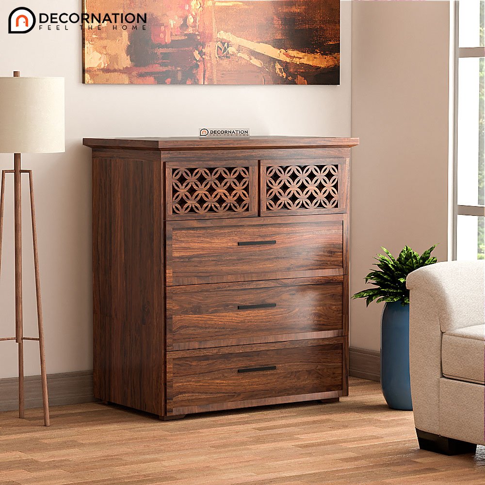 Waco Wooden Storage Cabinet with 3 Drawers – Dark Brown