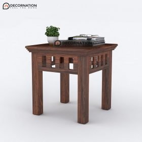 Ural Wooden Bedroom Side Table - Brown - Image 2