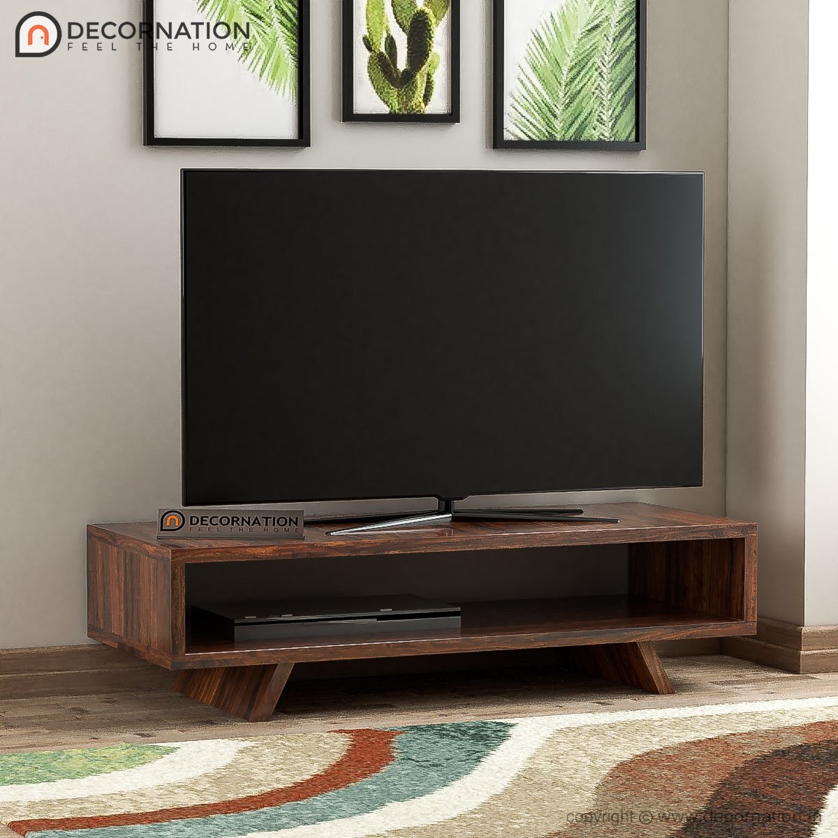 Horace Wooden Livingroom Storage TV Table – Natural Finish