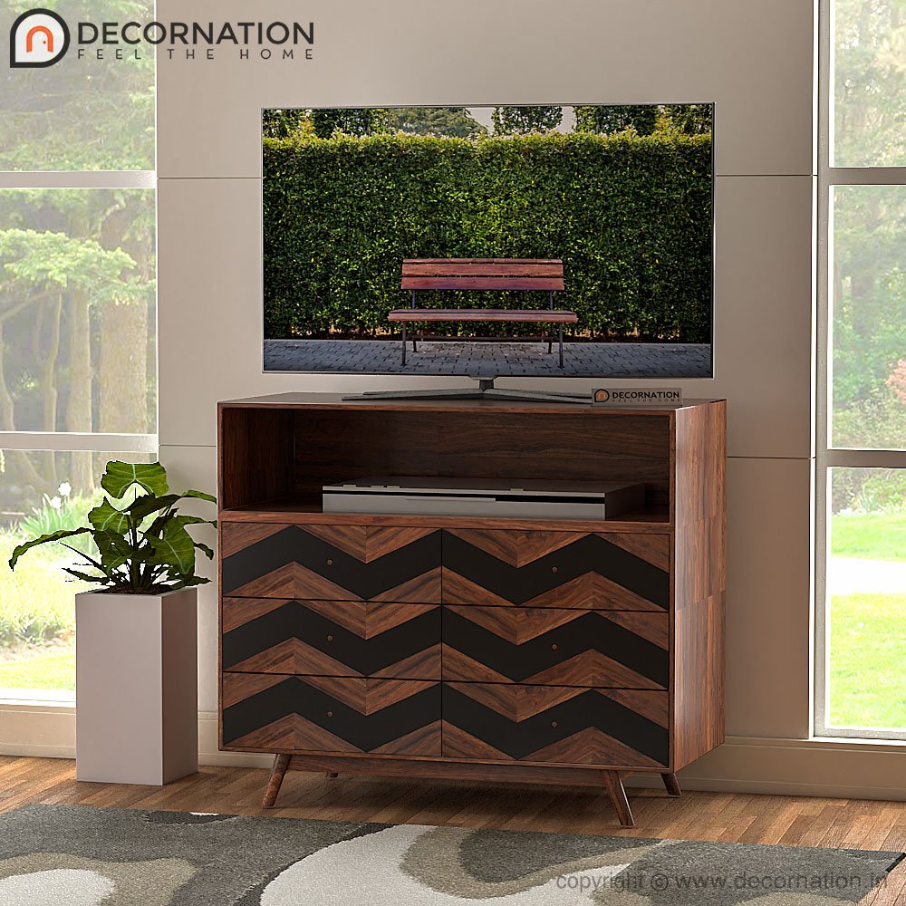 Omega Wooden Designer Storage TV Table – Brown