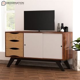 Hydrus 3 Drawers 2 Shelf Storage TV Table - White