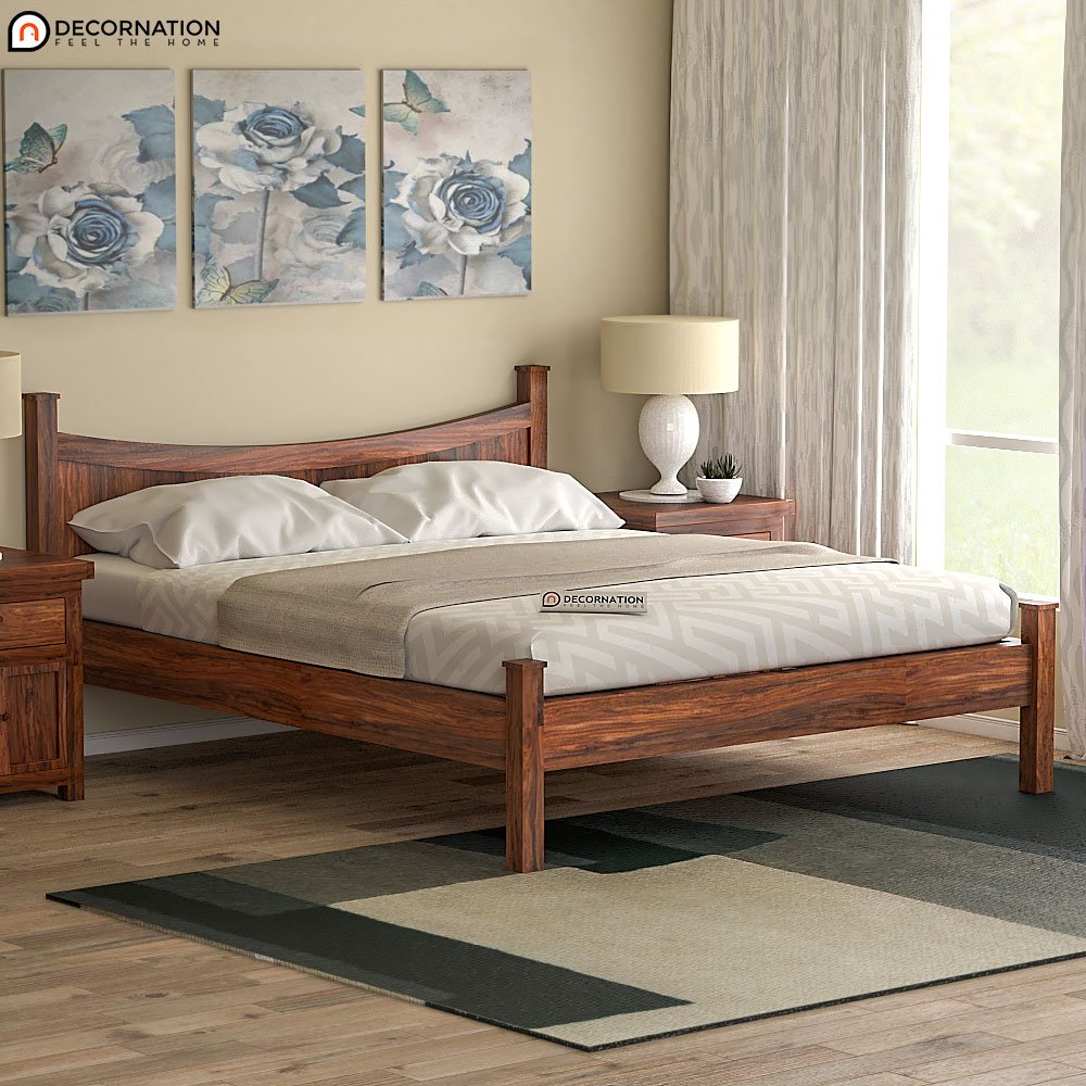 Bodhi Wooden Double Bed – Natural Finish