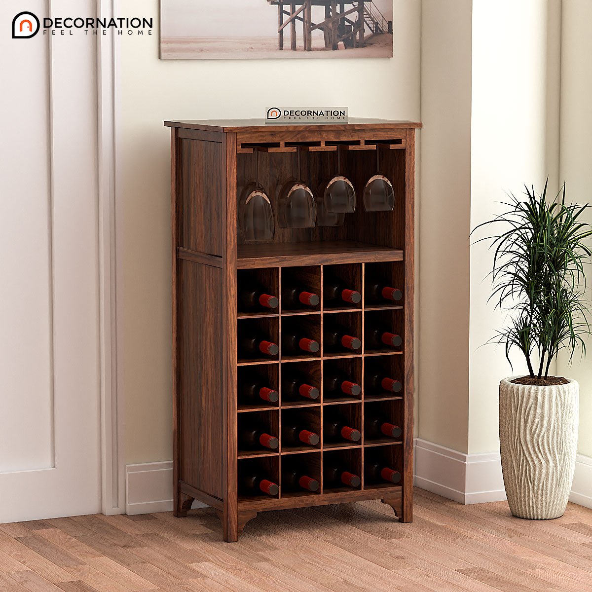 Agape Wooden Storage Bar Unit Cabinet – Brown