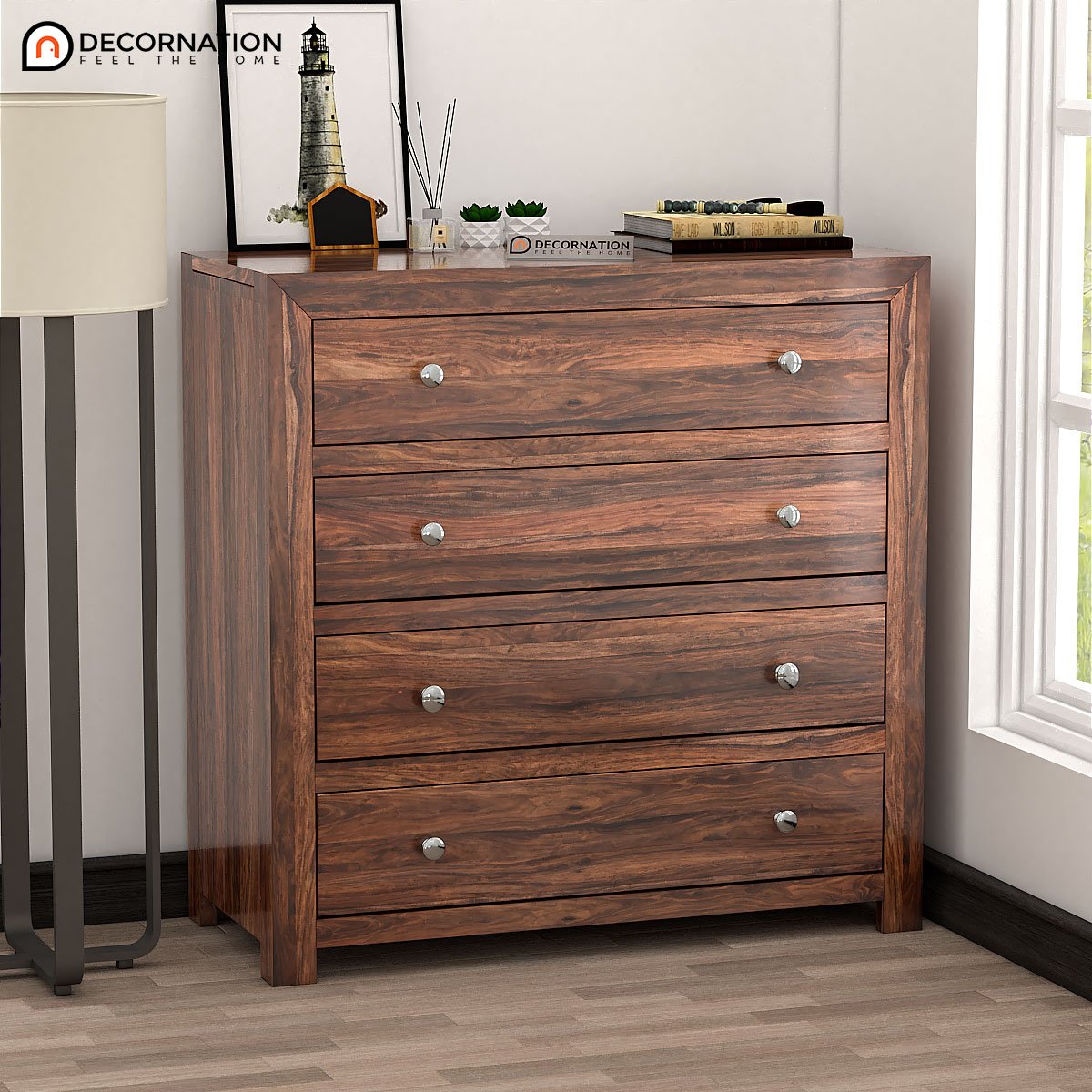 Caesar Wooden Drawer Storage Cabinet - Brown - Decornation