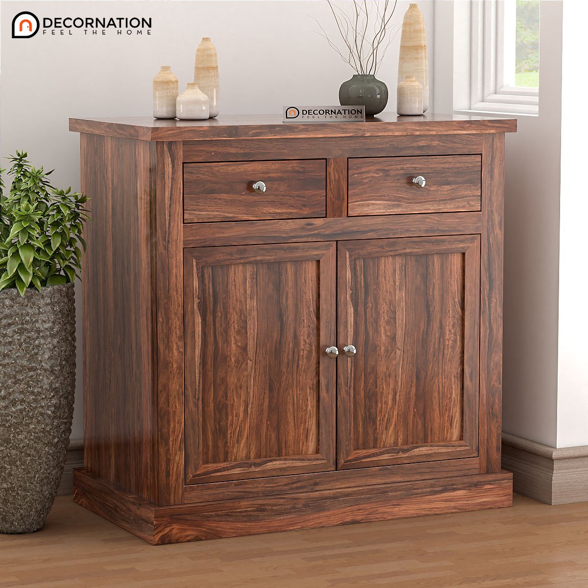 Phlius Wooden Storage Cabinet – Natural Finish