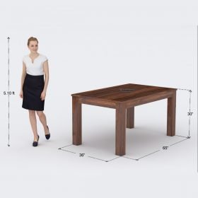 Bilzen Wooden 6 Seater Dining Table Set - Image 9