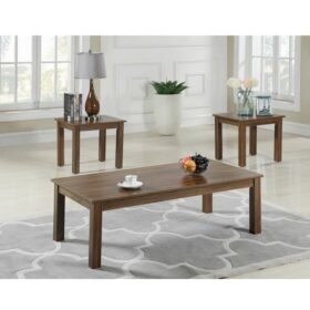 Olnus Wooden Coffee Table Set of 3 - Brown