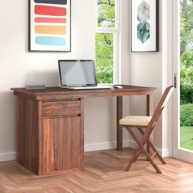 Flavia Wooden Computer Table with Storage - Image 4