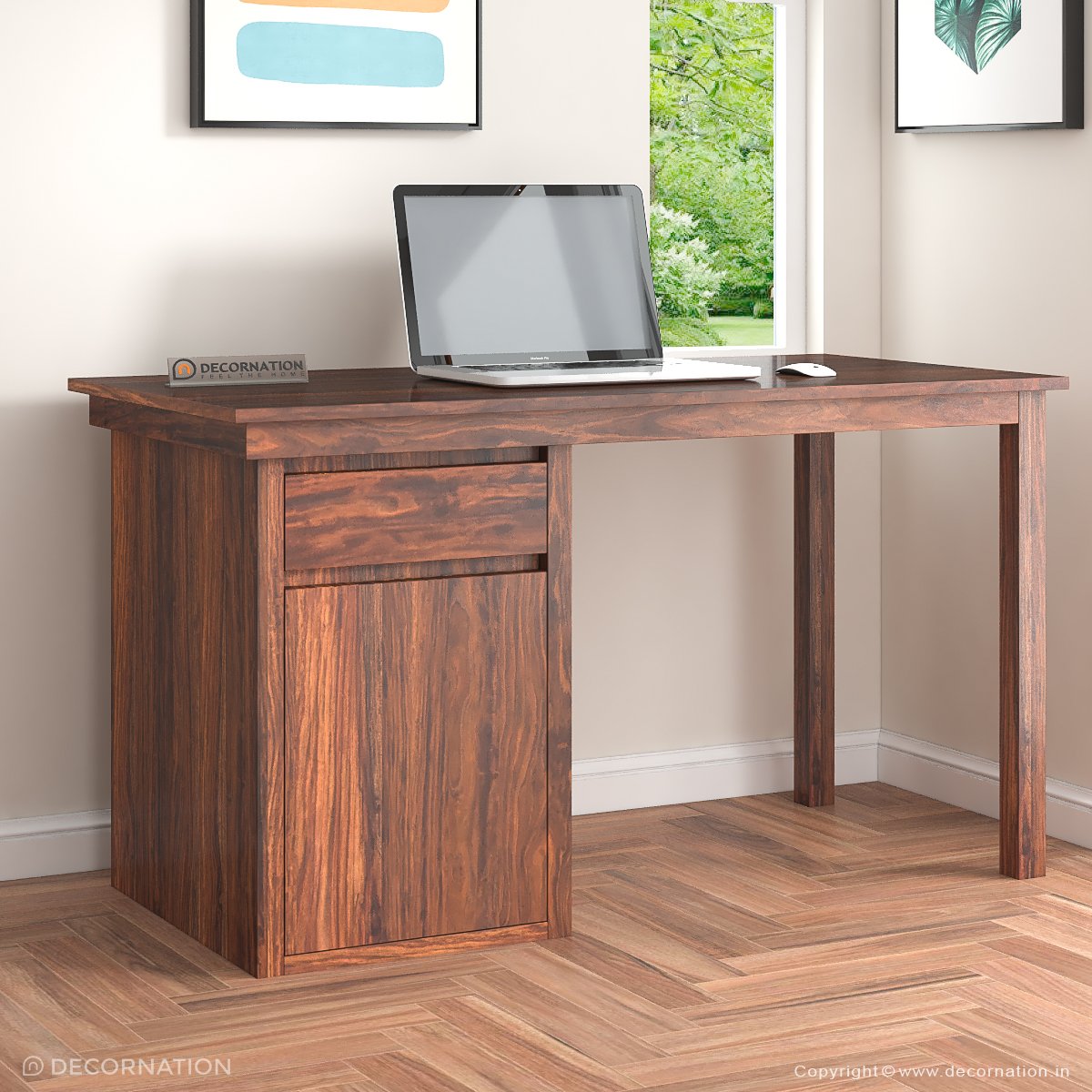 Flavia Wooden Computer Table with Storage