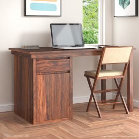 Flavia Wooden Computer Table with Storage - Image 3