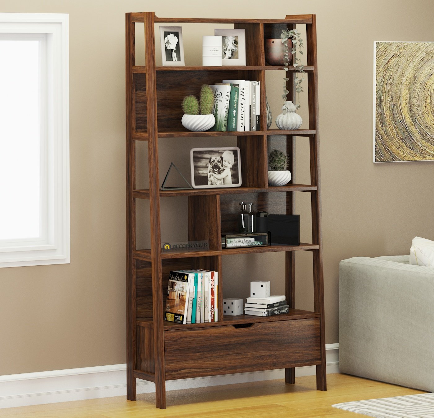 Lana Solid Wood Cabinet with Drawer Storage