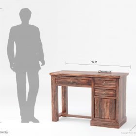 Oliver Wooden Computer Table with Drawer Storage - Image 4