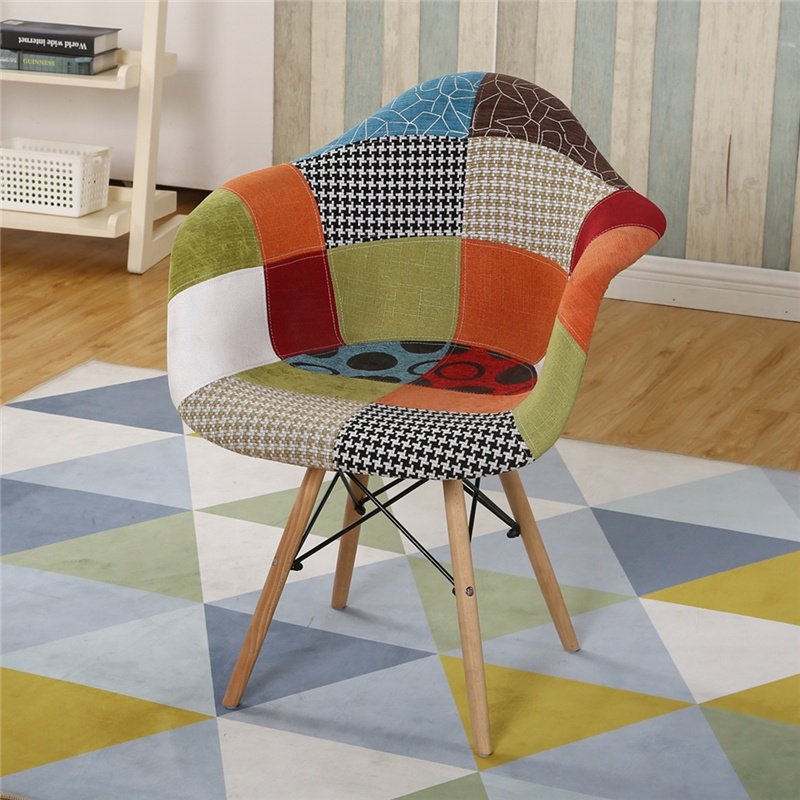 Esme Colorful Patchwork Fabric Chair