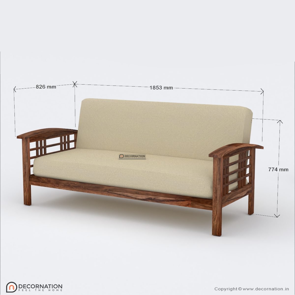 Adeline Wooden 5 Seater Sofa Set - Image 5