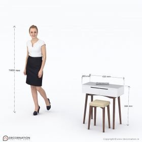 Oceane Dressing Table & Chair Set of 2 Drawer Storage - Image 5