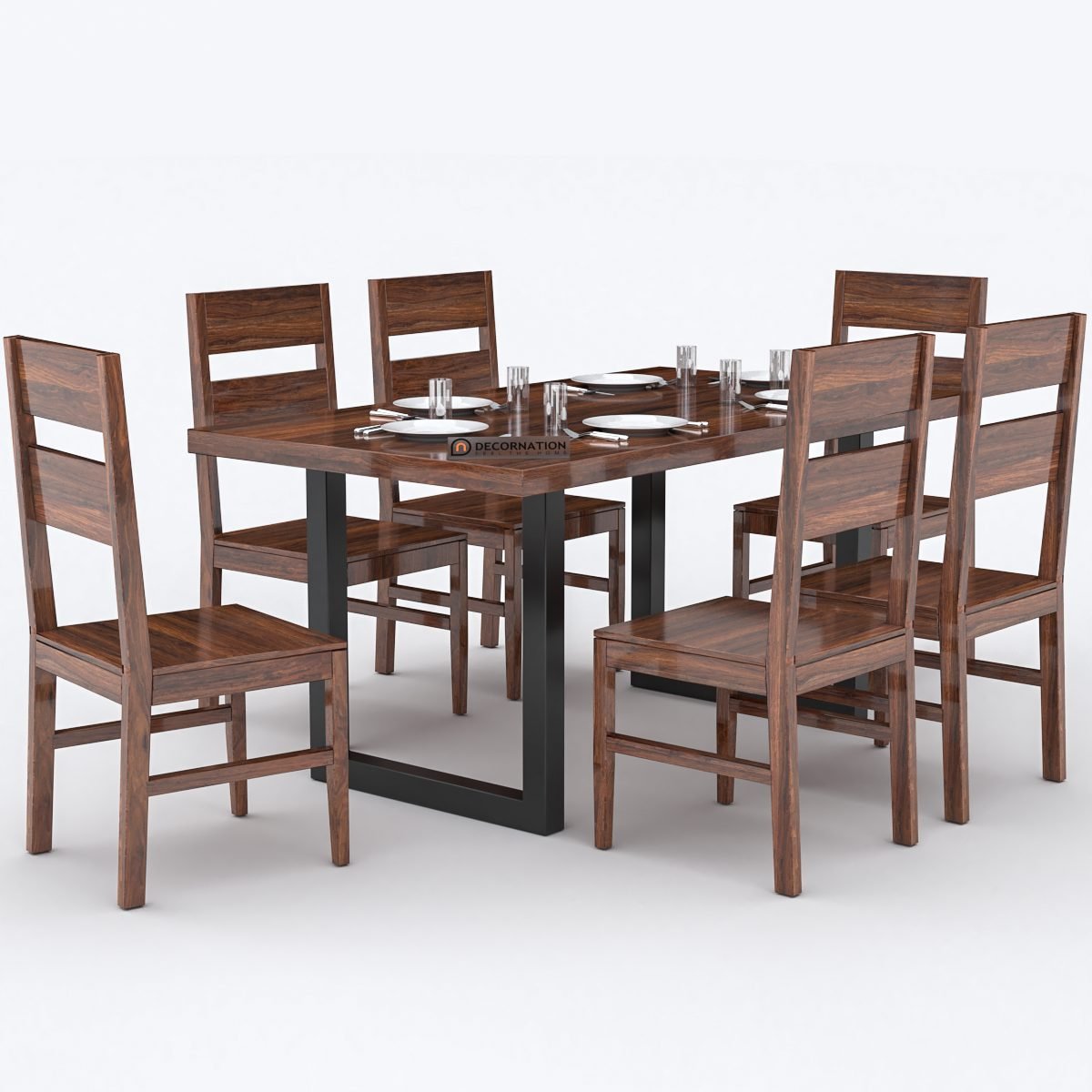 Mina Wooden 6 Seater Dining Table Set