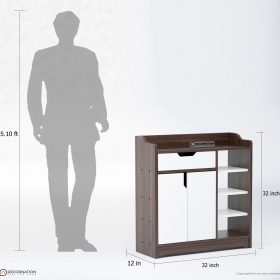 Isidora Engineered Wood Shelf and Drawer Storage Shoe Rack - Image 5