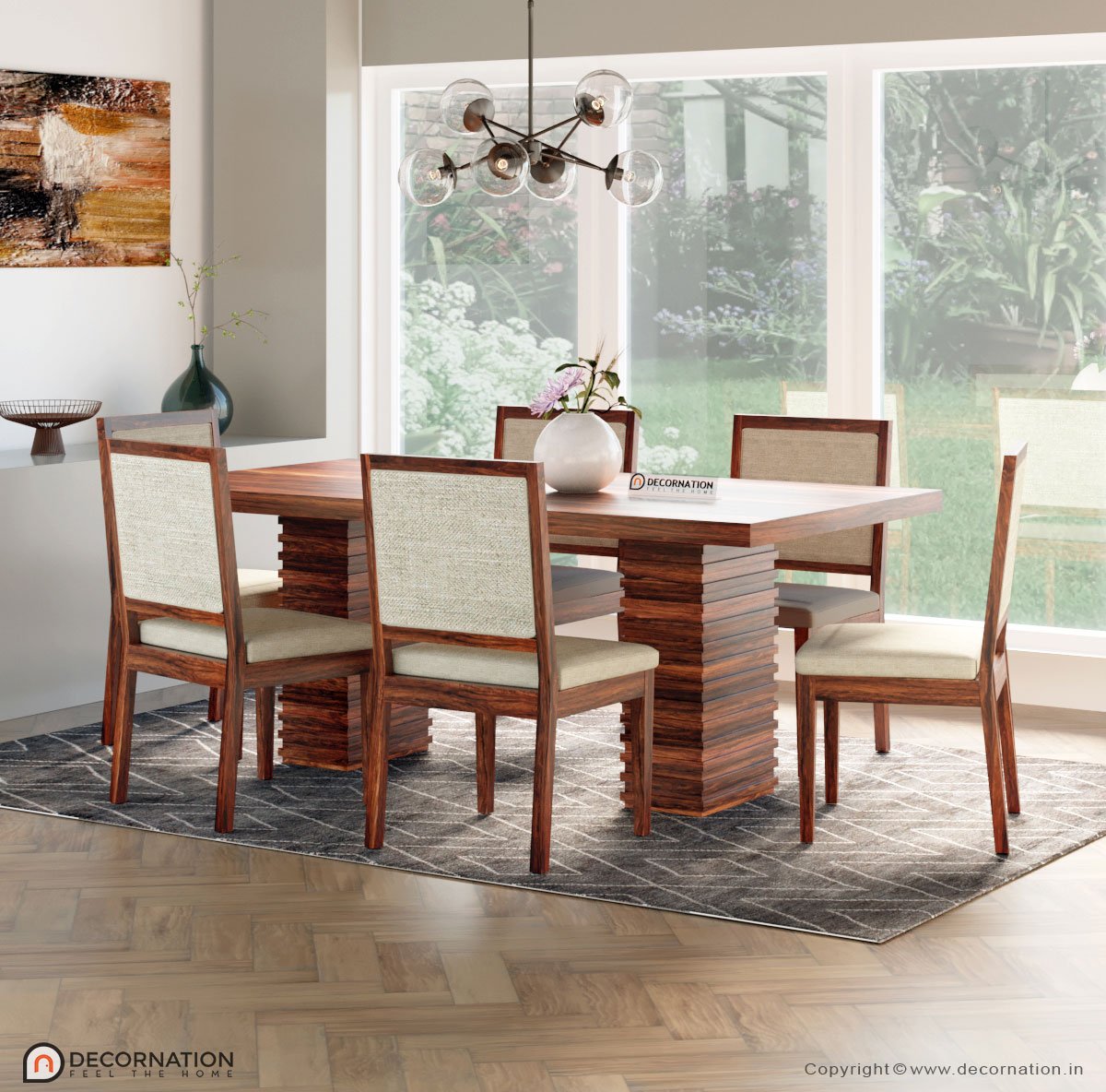 Olivia 6 Seater Dining Table Set Of Extra Wide Chairs