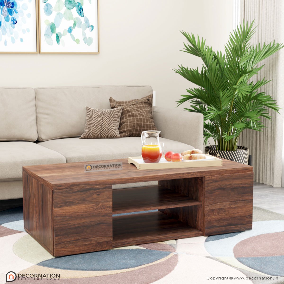 Sirius Coffee Table With 4 Door Storage & Shelf