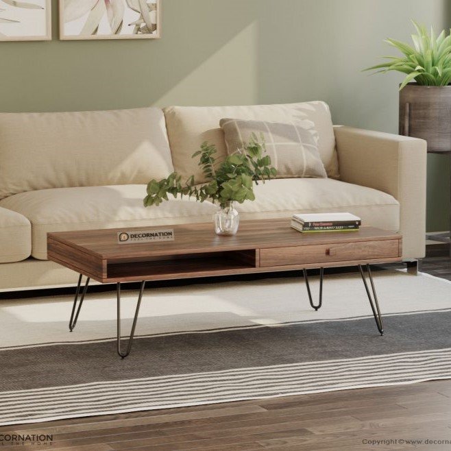 Eliza Wooden Coffee Table-Brown