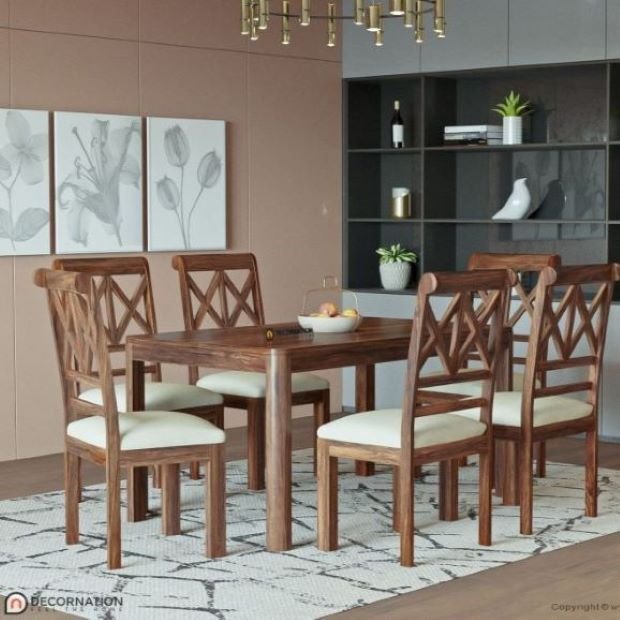 Ella Solid Wood 6 Seater Dining Set – 4 Seater