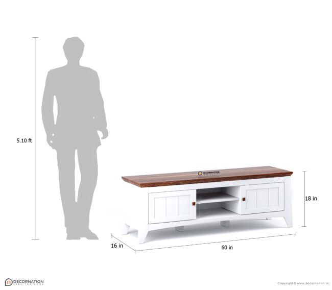 Eden Wooden Storage TV Unit - White - Image 5