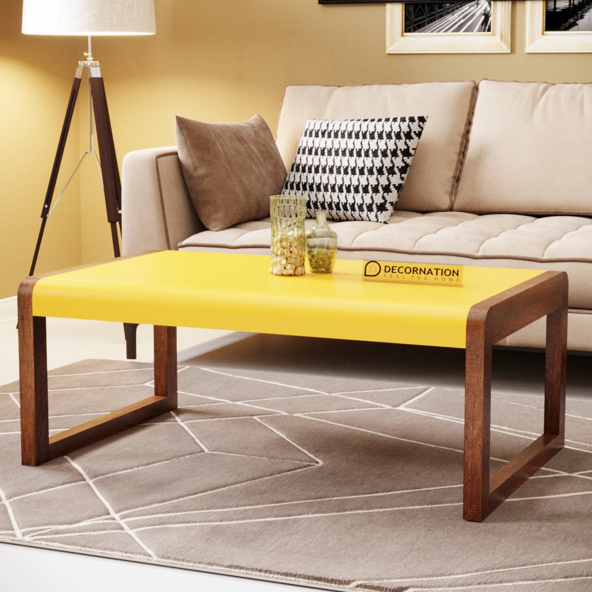 Amber Wooden Coffee Table – Yellow