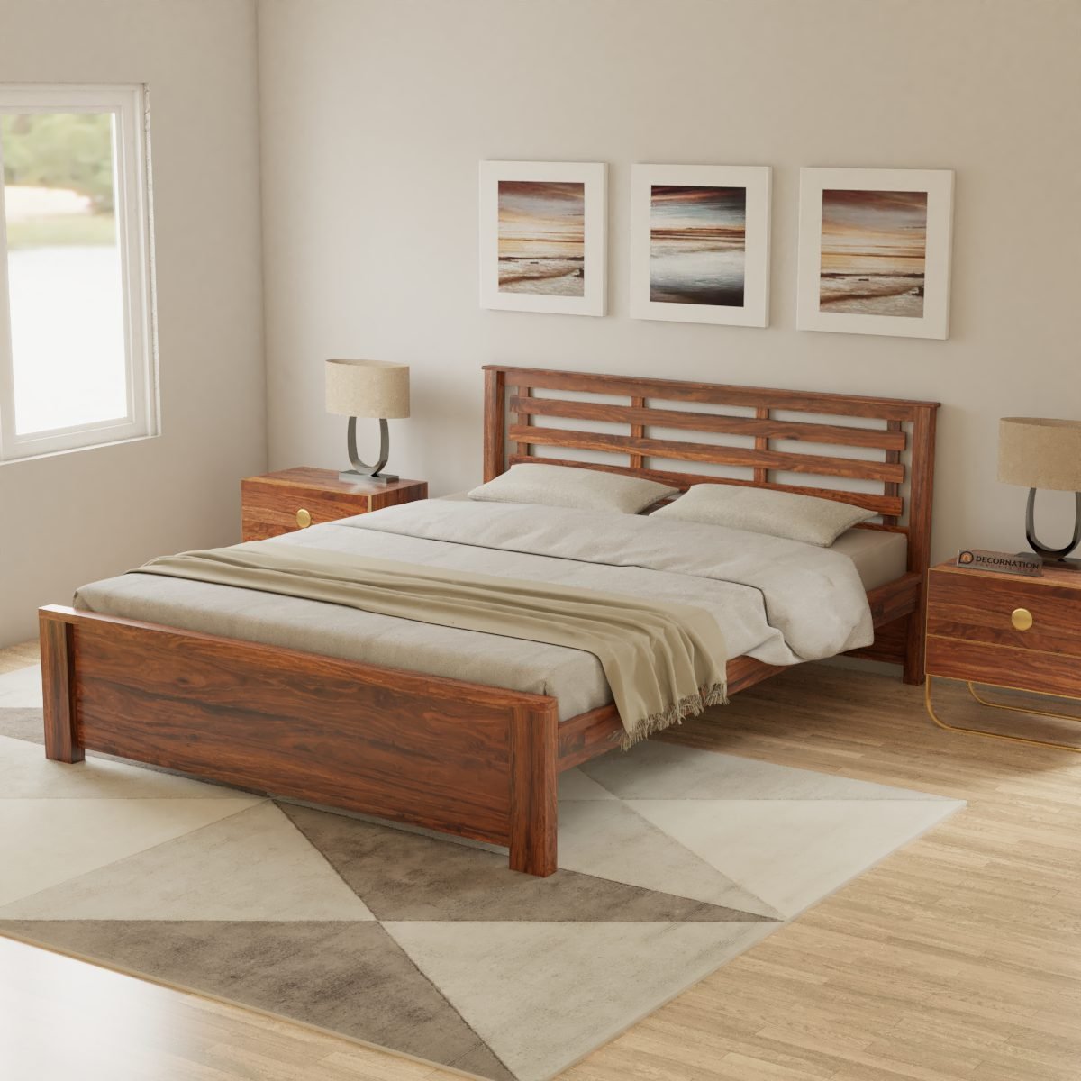 Easton Wood Queen Size Bed