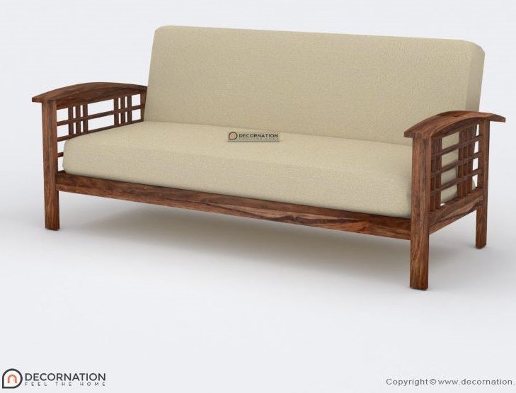 Adeline Wooden 5 Seater Sofa Set – 3 Seater