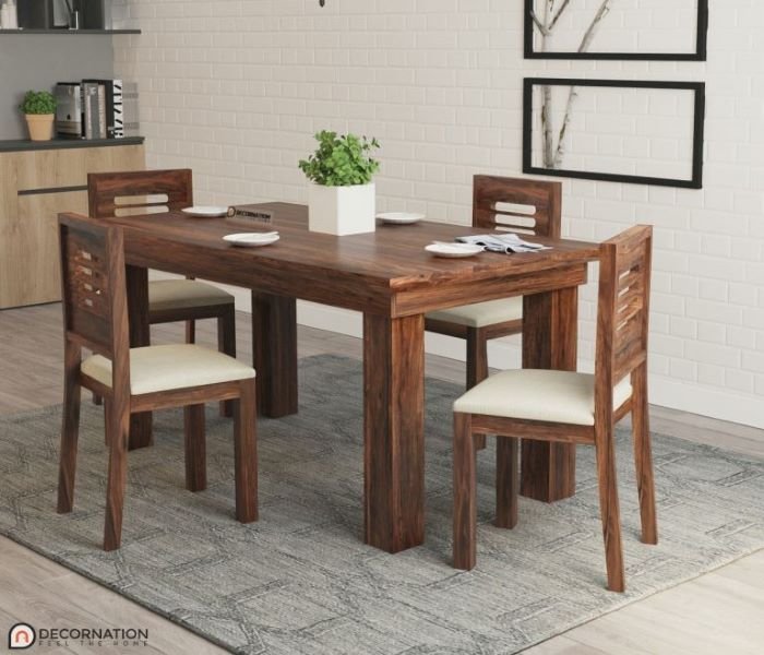 Demelza Wooden 6 Seater Dining Table Set – 4 Seater