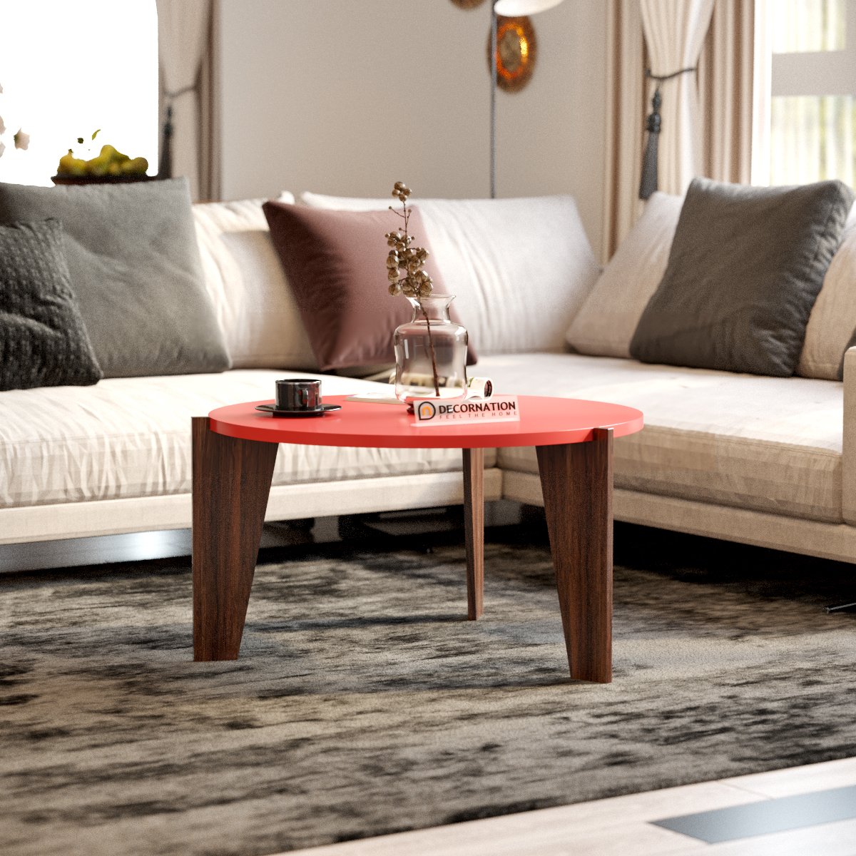 Aurora Wooden Coffee Table – Red