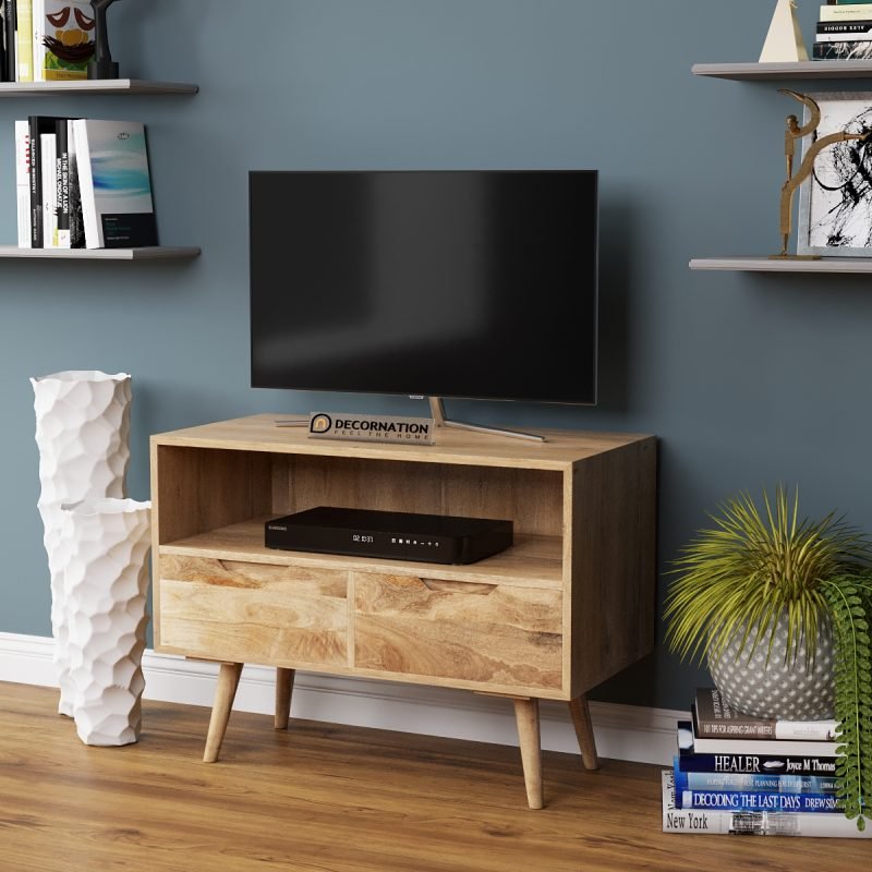 Wooden TV Unit with Storage | DecorNation