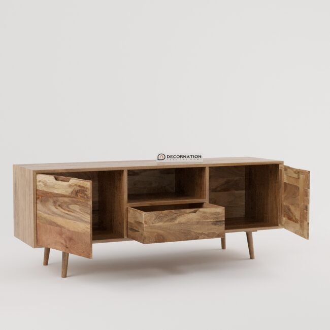 Denver Wooden Wide TV Unit With 2 Doors - Image 3