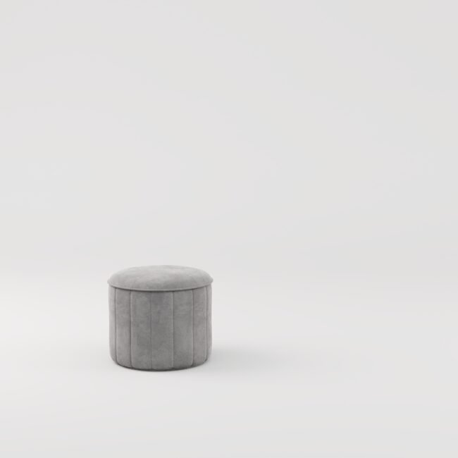 Suede Round Ottoman Stool - Image 10