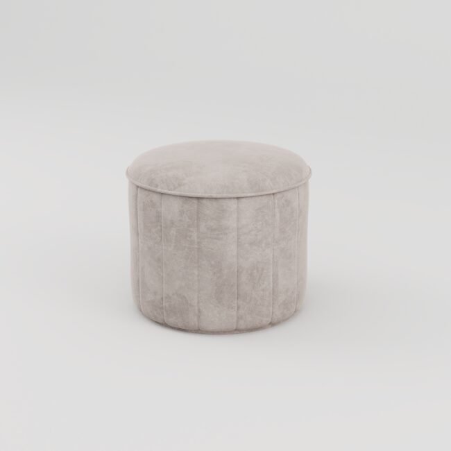 Suede Round Ottoman Stool - Image 8