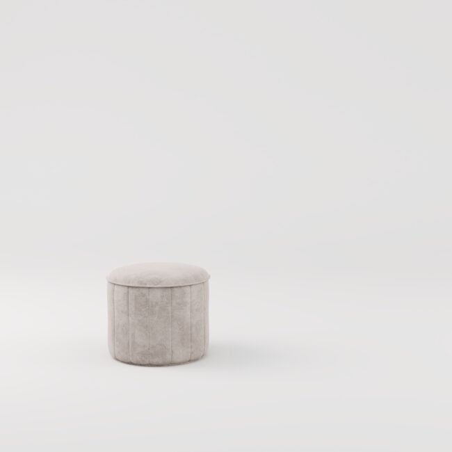 Suede Round Ottoman Stool - Image 9