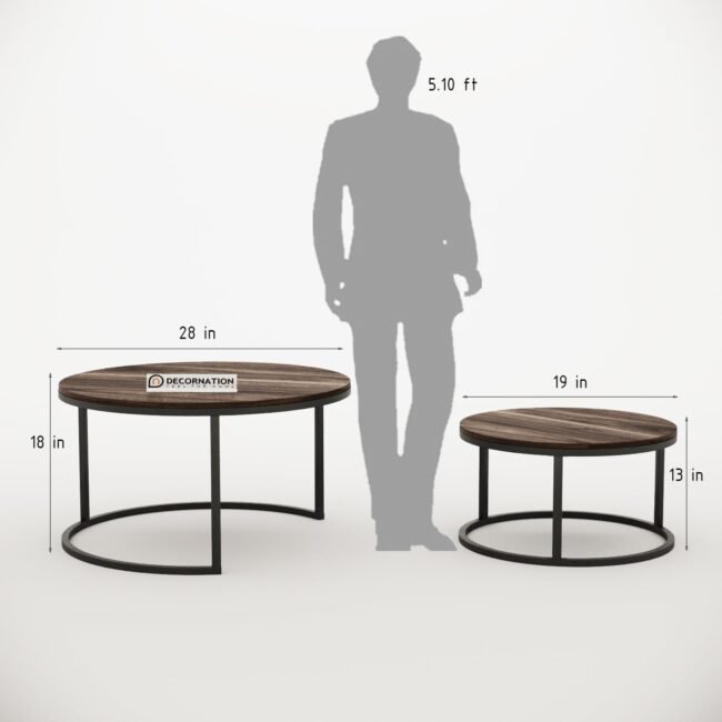 Aura Round Nesting Table Set Black - Image 2