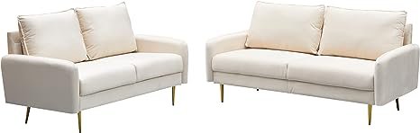 Inara Velvet 2- Seater Sofa Set Modern Sofa & Loveseat - Image 2