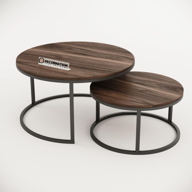 Aura Round Nesting Table Set Black - Image 3