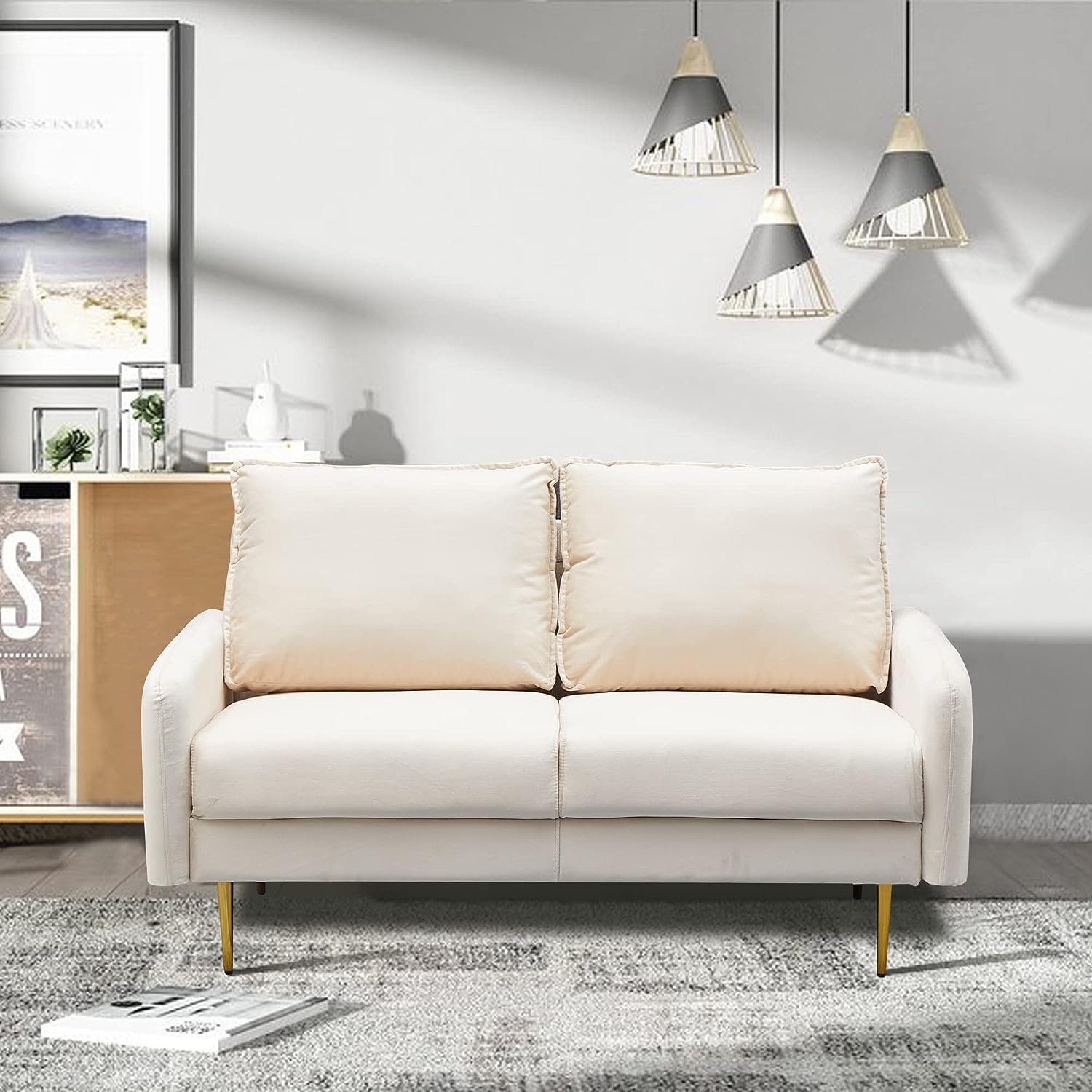 Inara Velvet 2- Seater Sofa Set Modern Sofa & Loveseat