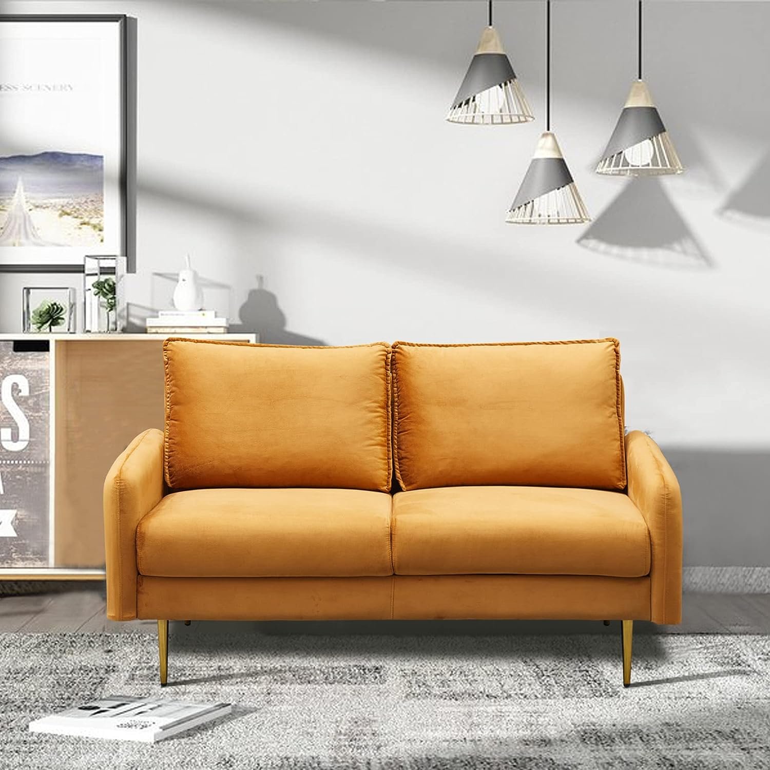 Inara Velvet 2- Seater Sofa Set Modern Sofa & Loveseat - Image 16