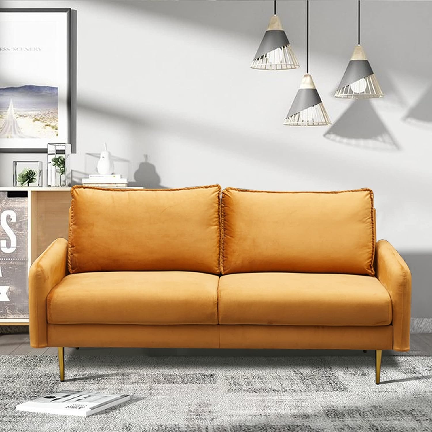 Inara Velvet 2- Seater Sofa Set Modern Sofa & Loveseat - Image 17