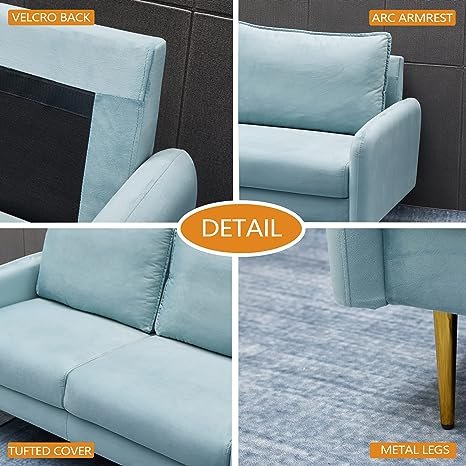 Inara Velvet 2- Seater Sofa Set Modern Sofa & Loveseat - Image 49