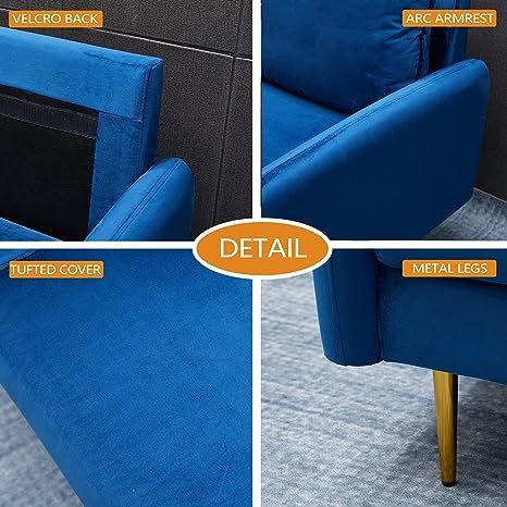 Inara Velvet 2- Seater Sofa Set Modern Sofa & Loveseat - Image 11