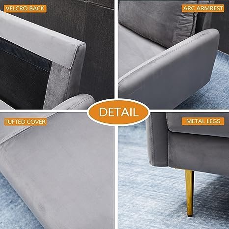 Inara Velvet 2- Seater Sofa Set Modern Sofa & Loveseat - Image 37