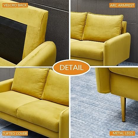 Inara Velvet 2- Seater Sofa Set Modern Sofa & Loveseat - Image 25