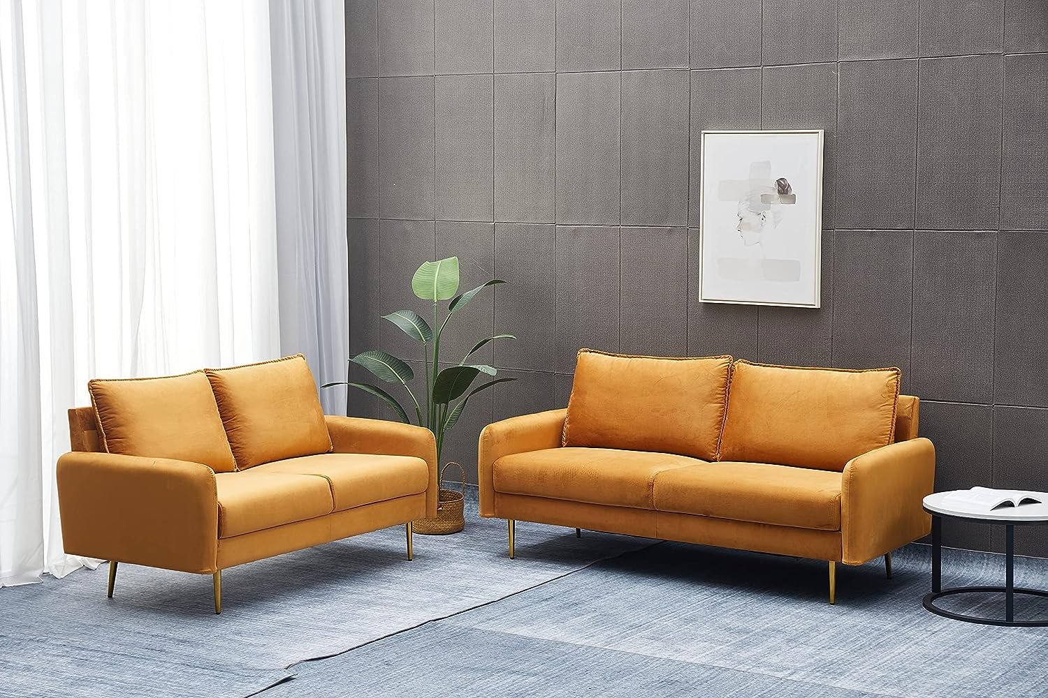 Inara Velvet 2- Seater Sofa Set Modern Sofa & Loveseat - Image 21