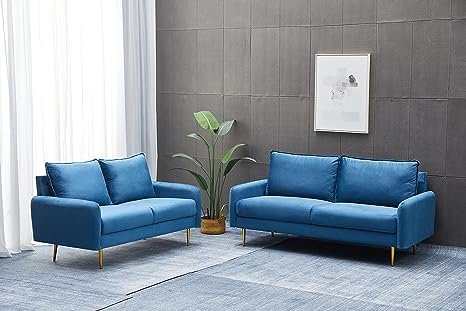 Inara Velvet 2- Seater Sofa Set Modern Sofa & Loveseat - Image 44
